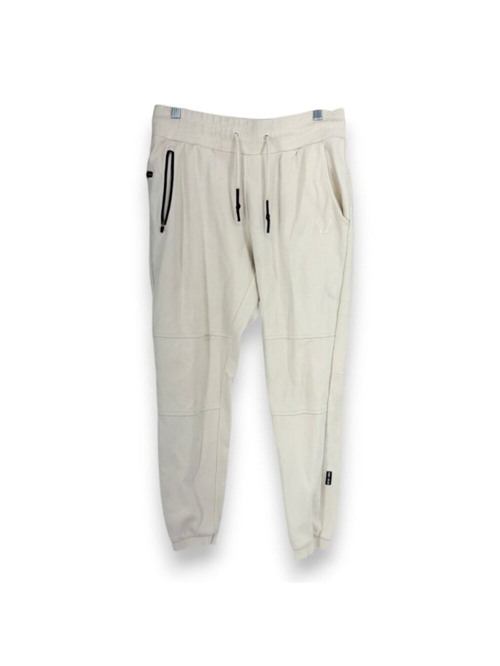 ASRV Men L Signature Utility Jogger Sweatpants Ivory Performance Casual STAINS